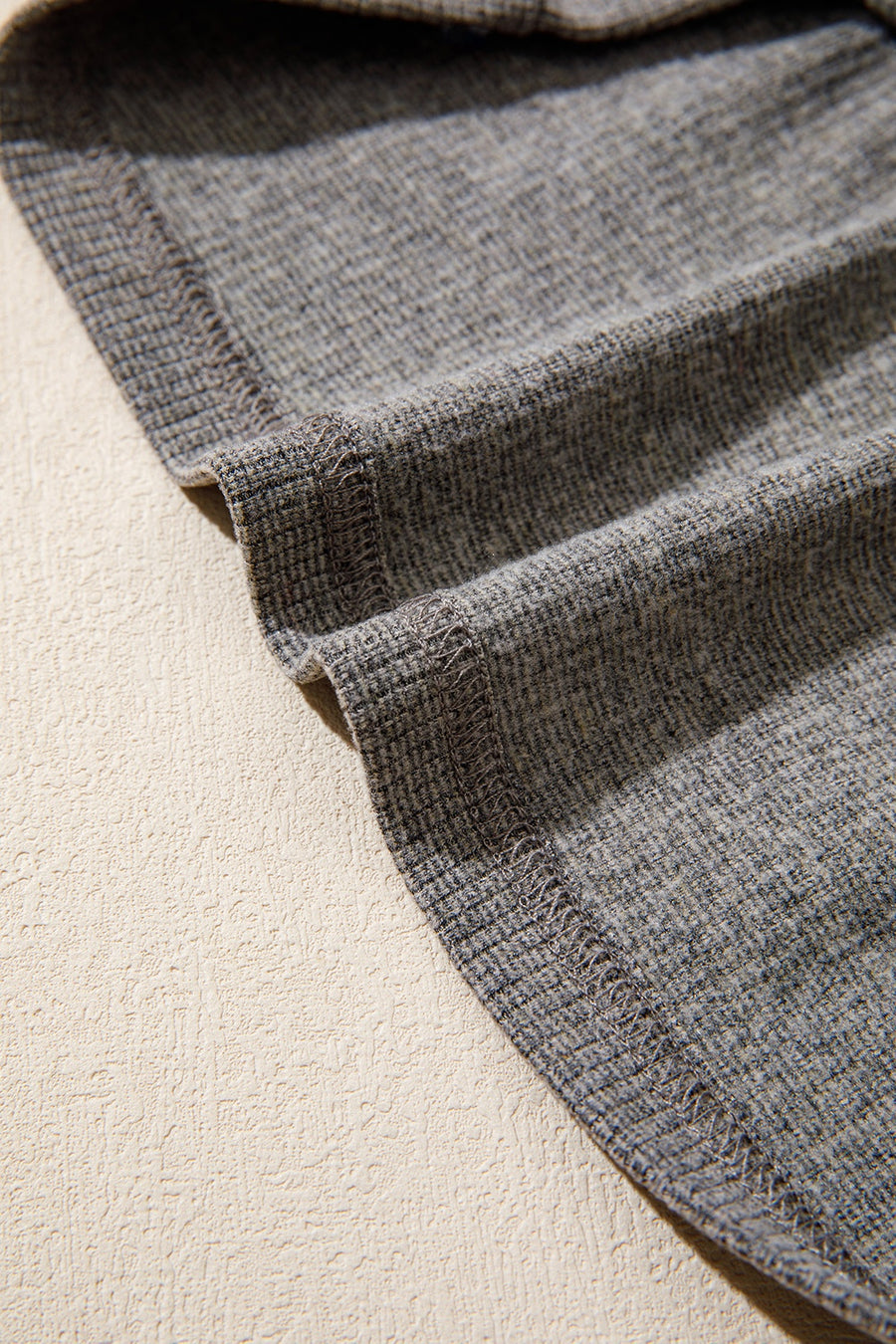 henley in Dark Gray with buttoned and hip-length