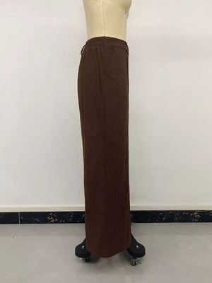 Coffee Brown wide-leg pants