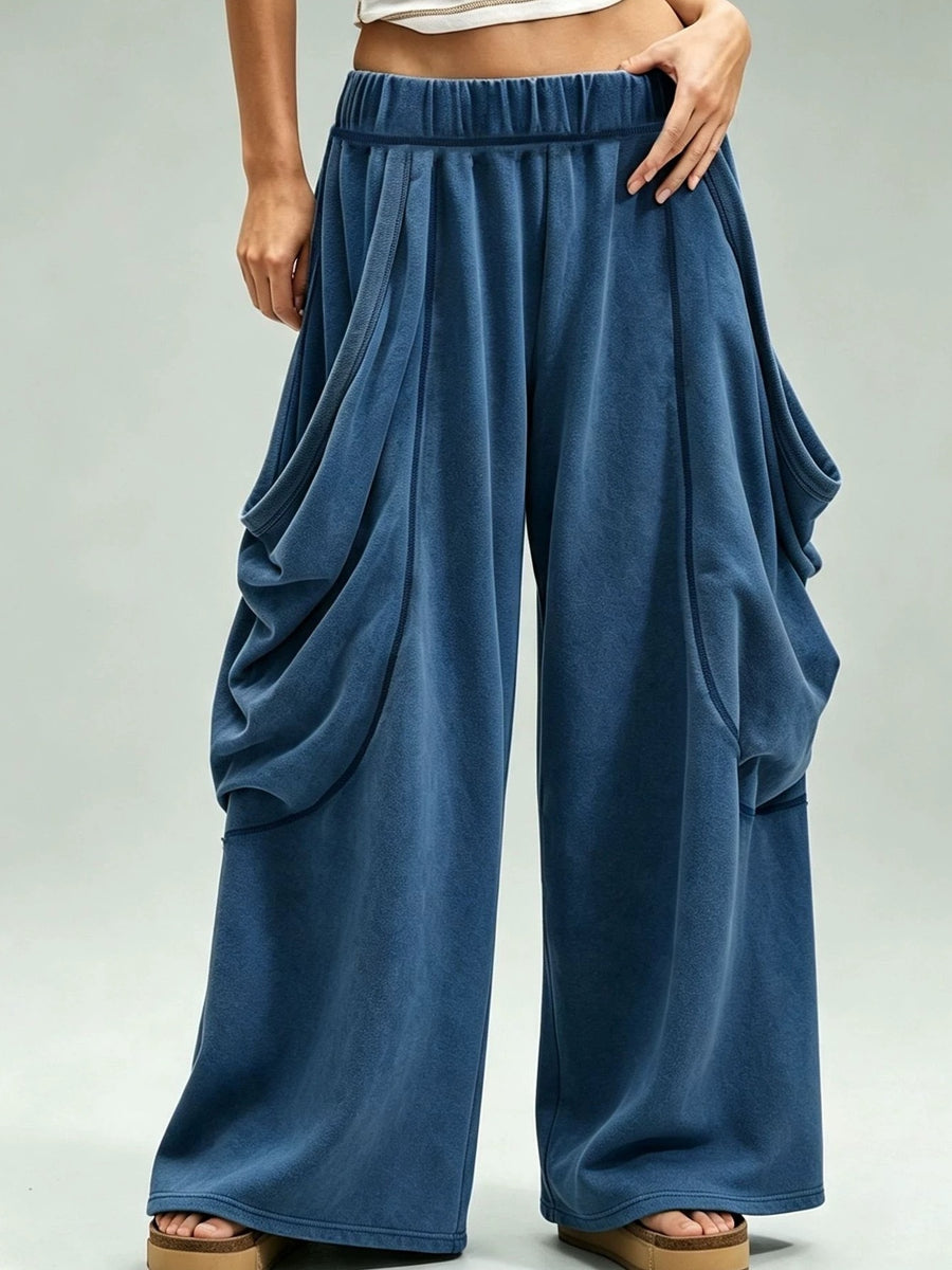100% polyester Care instructions: Machine wash cold cargo pants in Blue with oversized silhouette