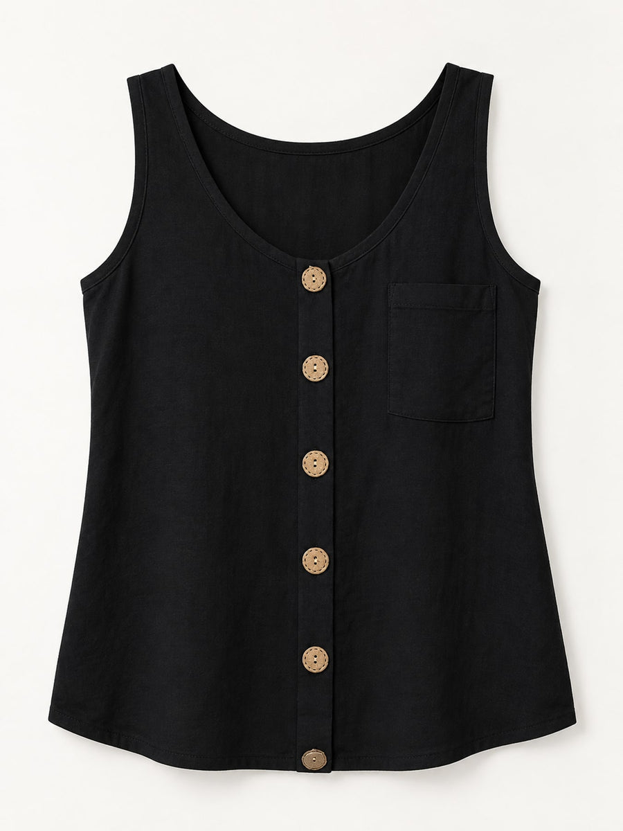 Light Green relaxed tank top with round neck