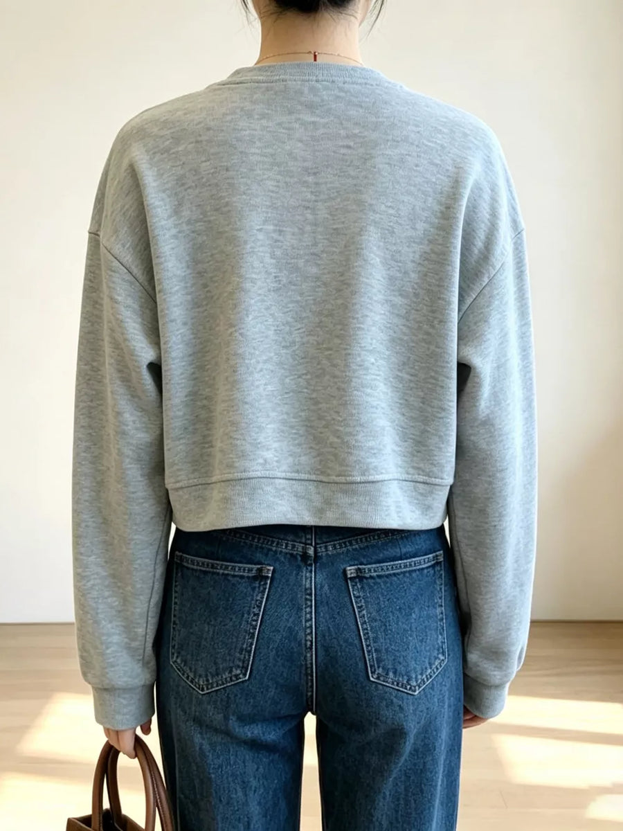 Crew Neck Drop Shoulder Sweatshirt, view 22