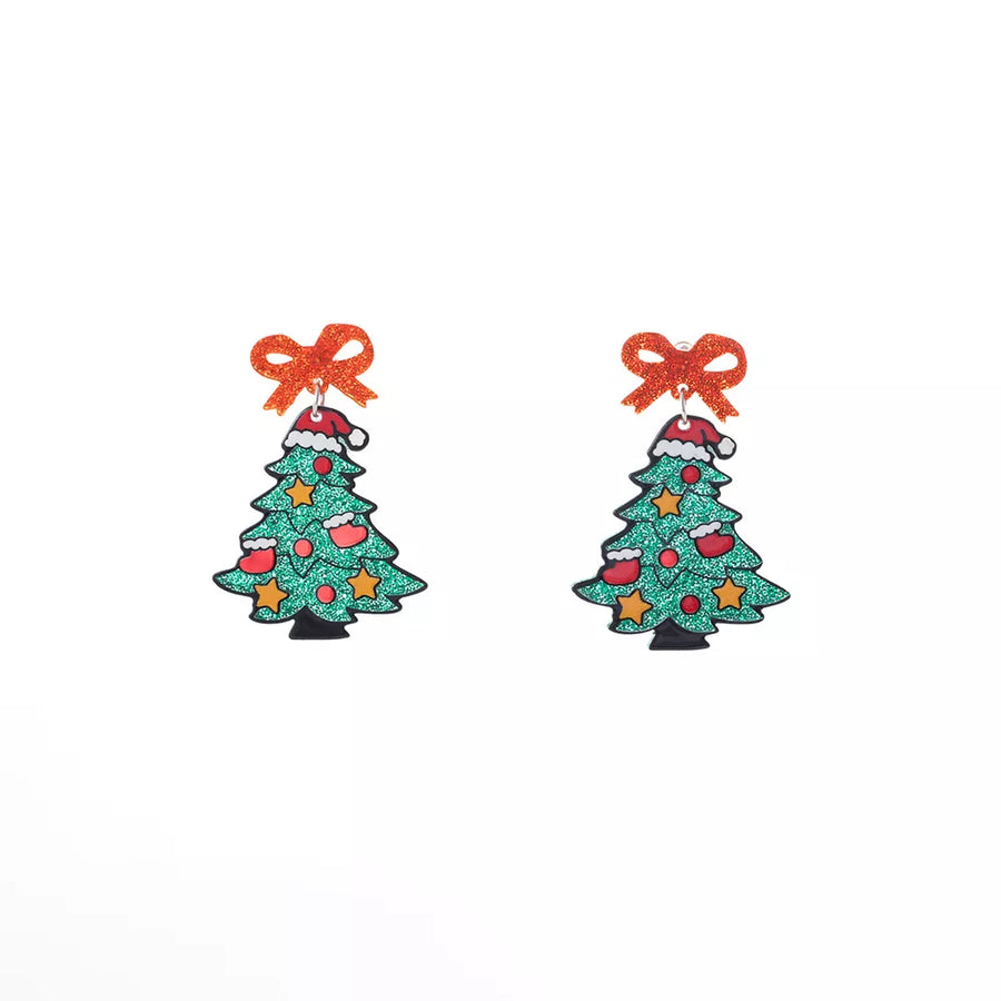 earrings in scarlet red with novelty and drop earrings