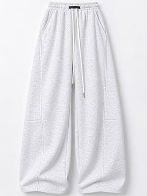 White-Spring And Fall-Tall sweatpants with full-length and drawstring