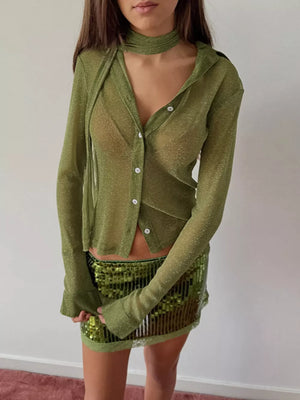 button-down shirt in lime green featuring buttoned and slim fit
