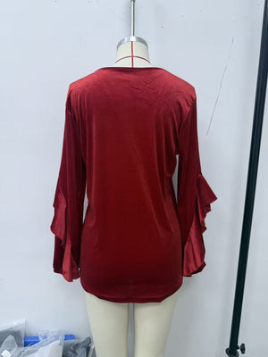 Plum Purple relaxed blouse with round neck