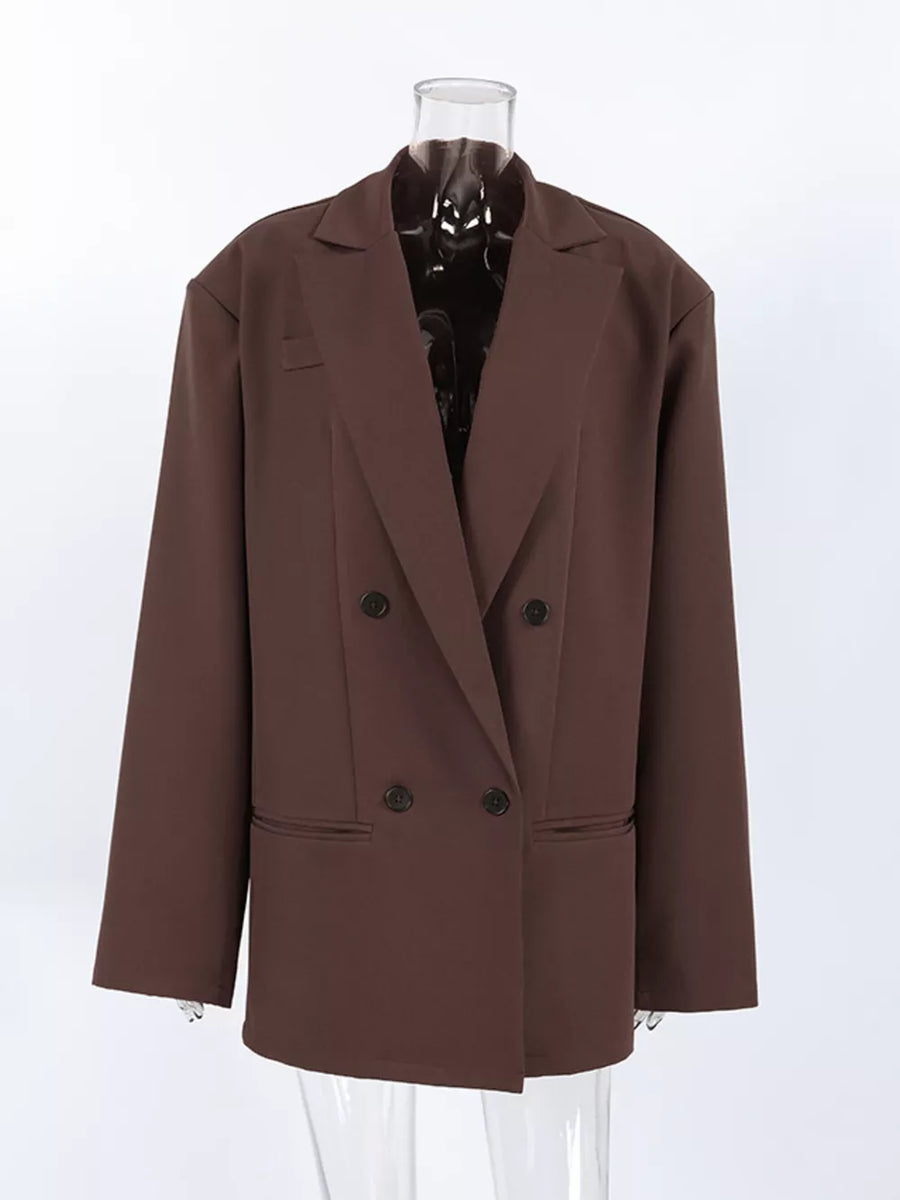 classic blazer in Brown with notch lapel