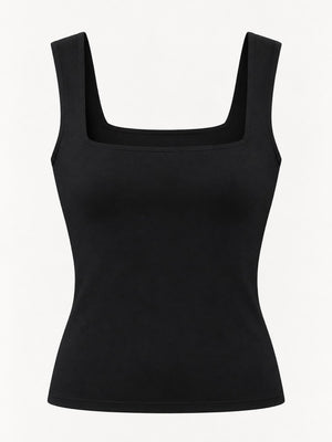 Polyester &amp tank top in Hot Pink with slim silhouette