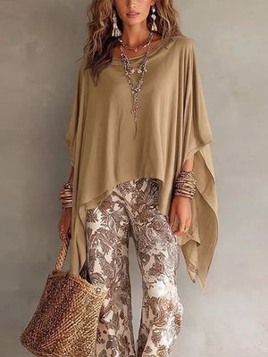 blouse in Red with oversized and hip-length