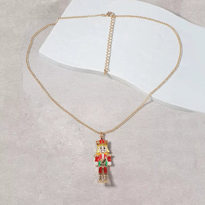 18k Gold-plated Nutcracker Pendant Necklace in gold with pendant