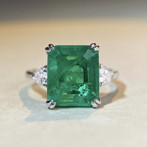 ring featuring geometric in Green with 925 sterling silver,Zircon Care instructions: Avoid wearing during exercise, as
