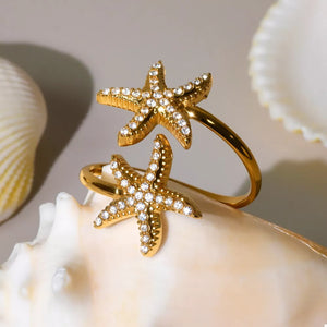 18K Gold-Plated,Stainless Steel,Zircon Care instructions: 1 ring in clear with fitted silhouette