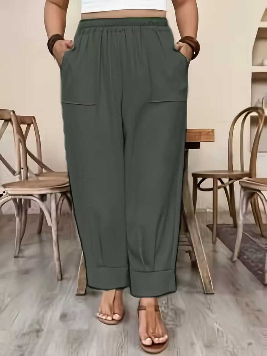 coastal wide-leg pants in Army Green with N/A