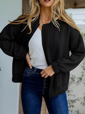 quilted jacket in Caramel with floral and quilted