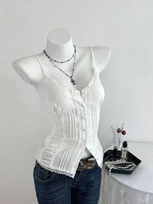 Smocked Lace Detail Cami option 4