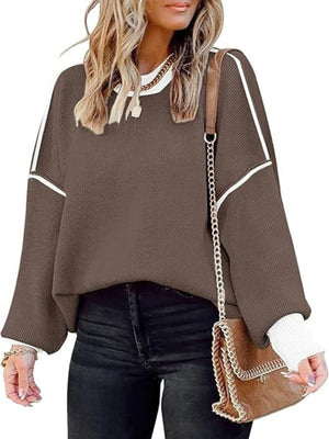 modern pullover sweater in Dust Storm with round neck