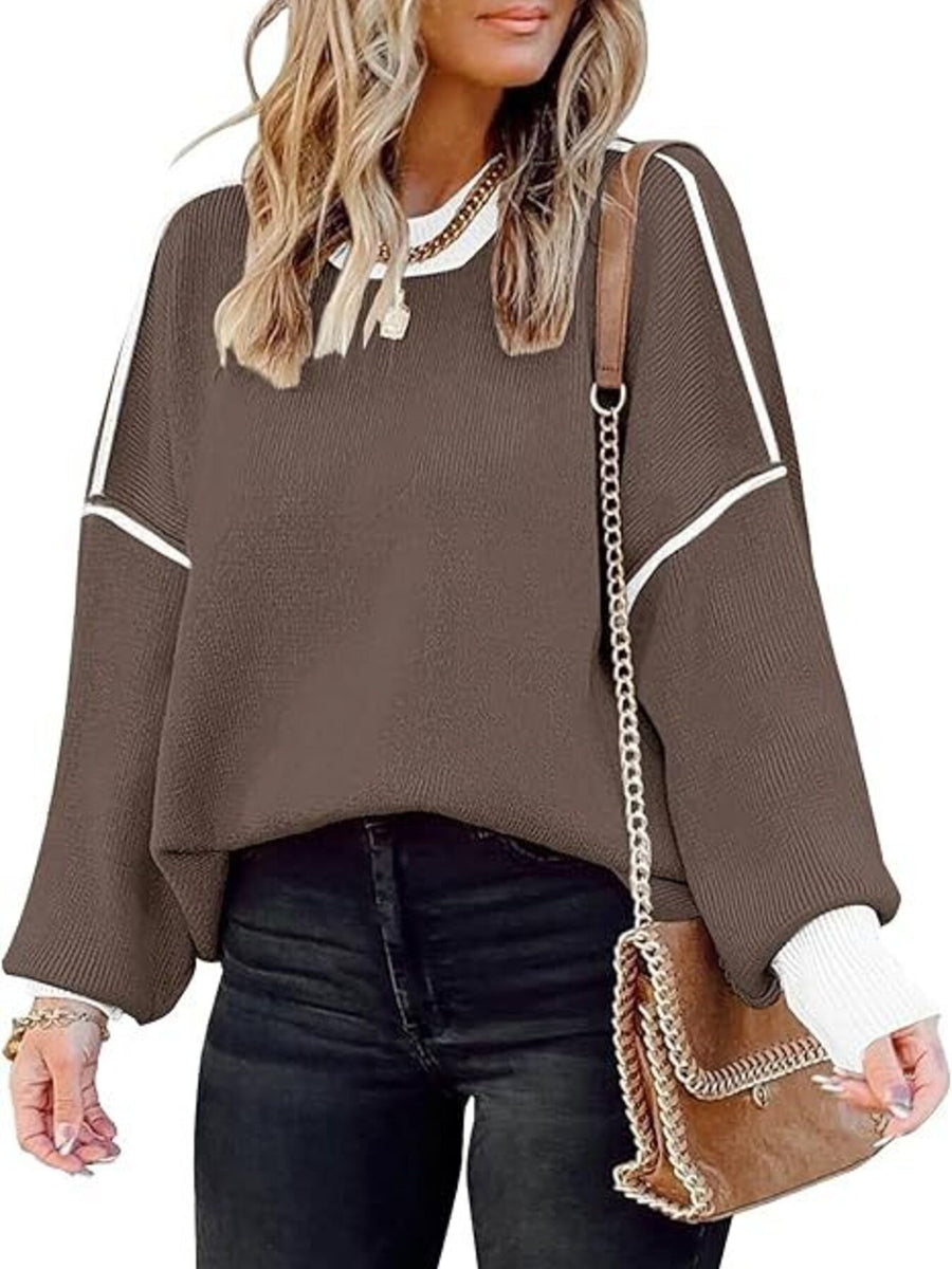 modern pullover sweater in Dust Storm with round neck
