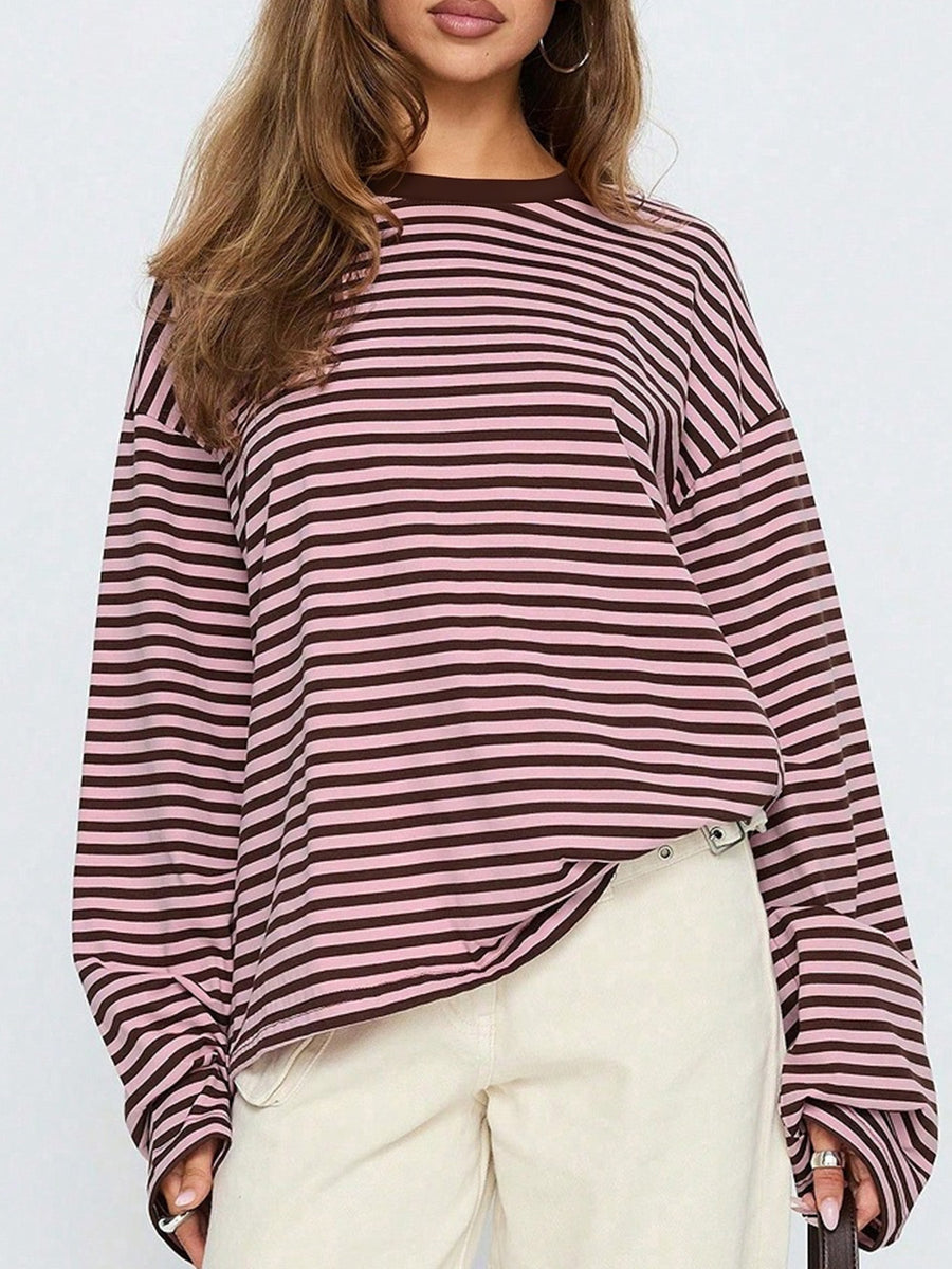 Peacock Blue t-shirt with pullover and striped