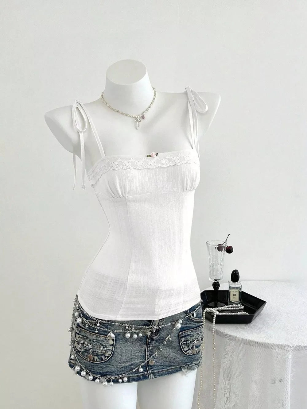 light yellow fitted camisole with square neck