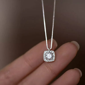 925 sterling silver Care instructions: Avoid wearing during exercise, as sweat w necklace in clear with slim silhouette