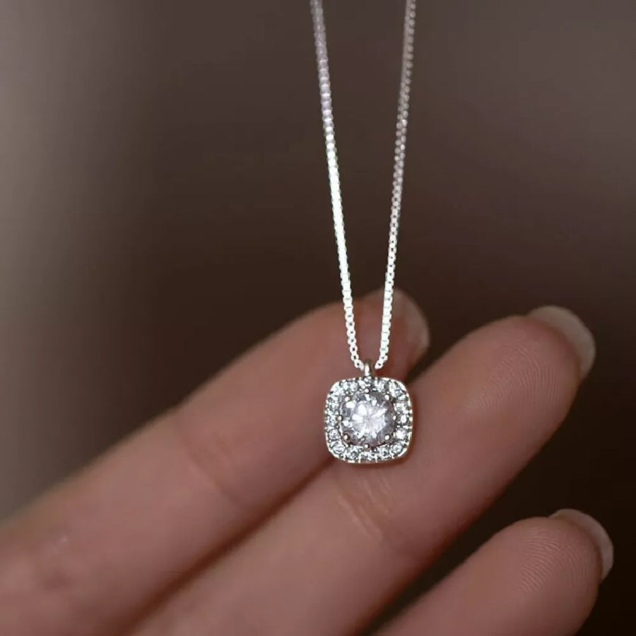 925 sterling silver Care instructions: Avoid wearing during exercise, as sweat w necklace in clear with slim silhouette