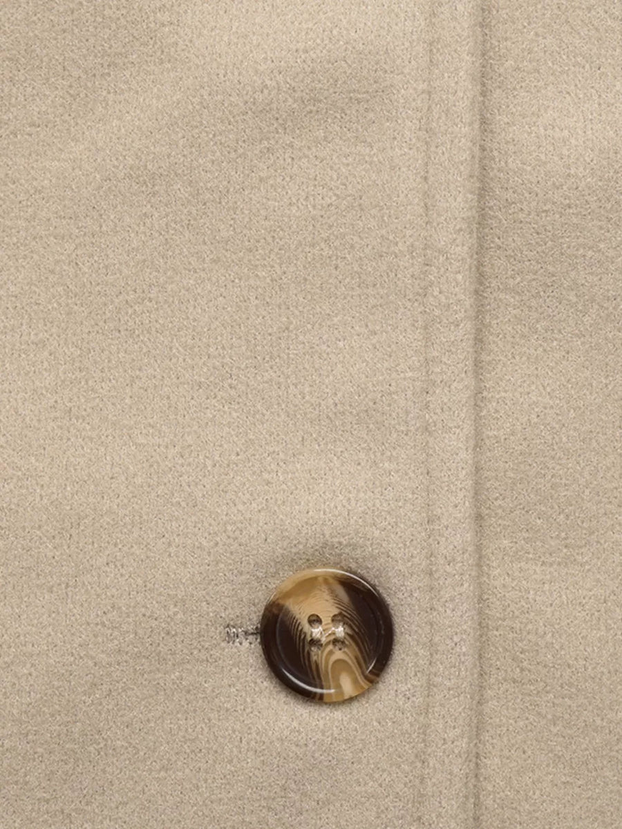 jacket in Khaki with collared and hip-length