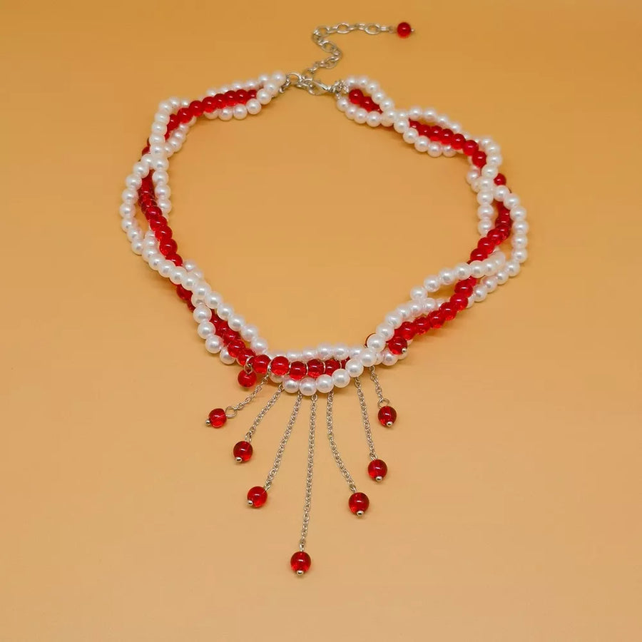 necklace in red