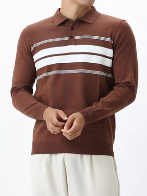 white polo shirt featuring plus-size and striped