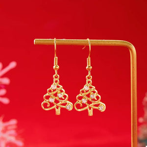 Gold earrings with dangle and fishhook