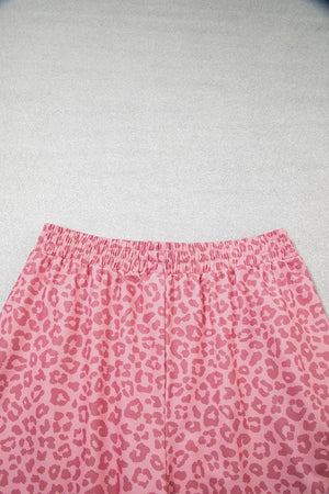 pink two-piece set with side stripes and elbow sleeve