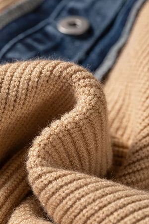 Tan regular cardigan with collared
