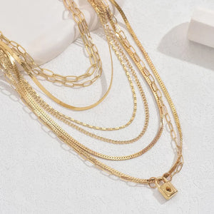 gold necklace with layered and clasp