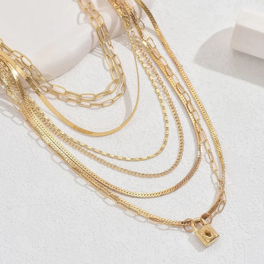 gold necklace with layered and clasp
