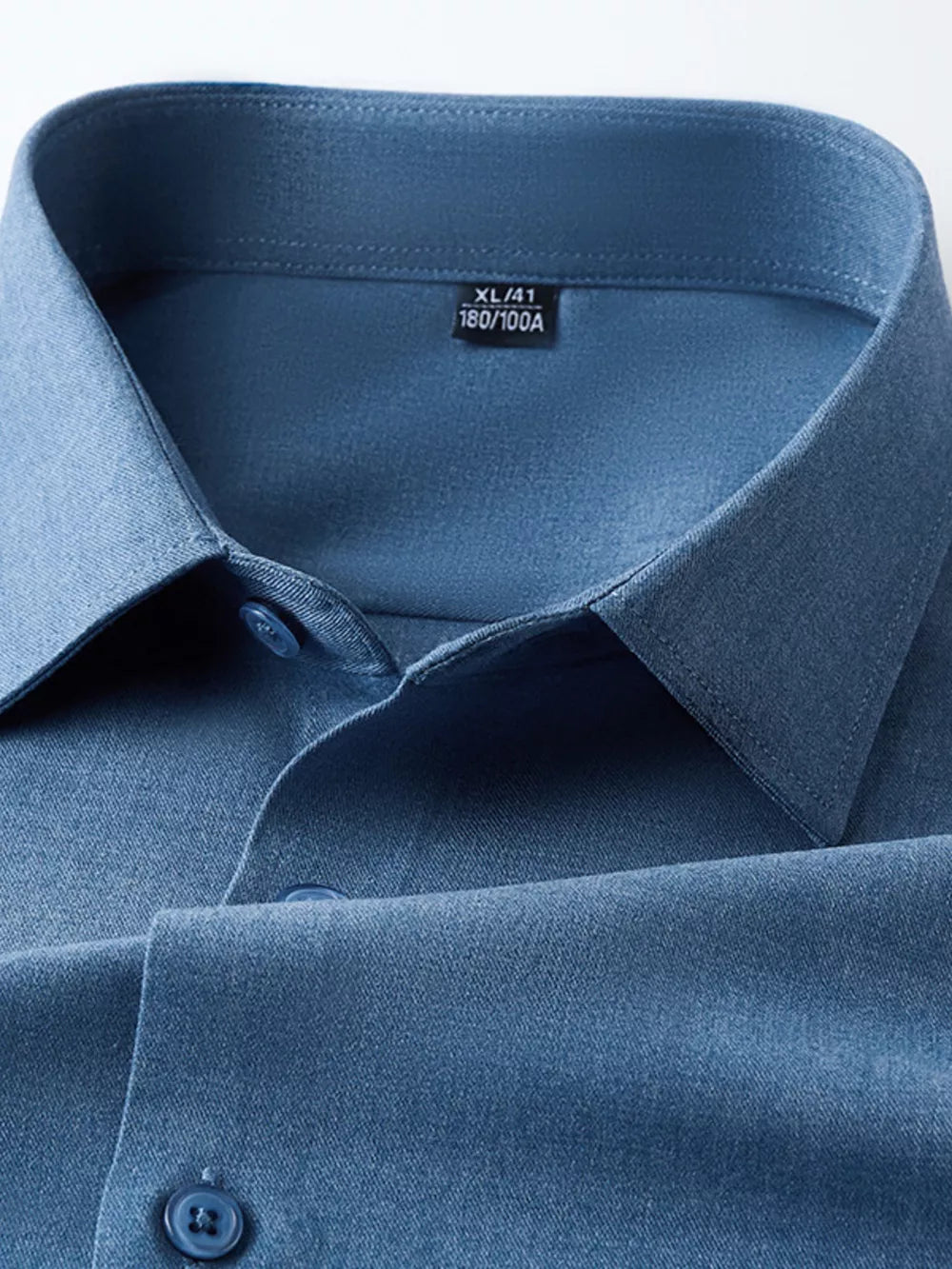 Cerulean men's long sleeve button-down undershirt with a classic collar detail.
