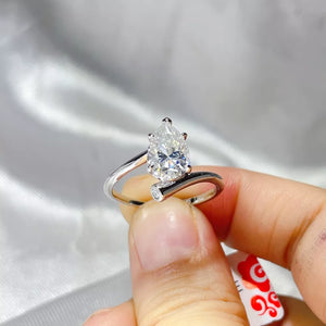 0.3 Carat Solitaire Moissanite Wrap Sterling Silver Ring option 5