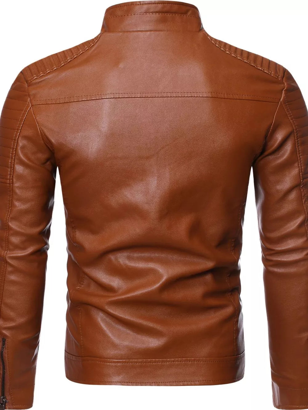 Black Men's Plus Size Zip Up Motorcycle Jacket