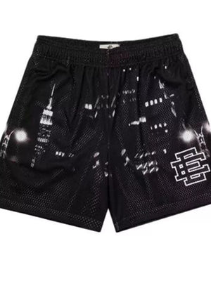 White Men's Full Size Elastic Waist Shorts