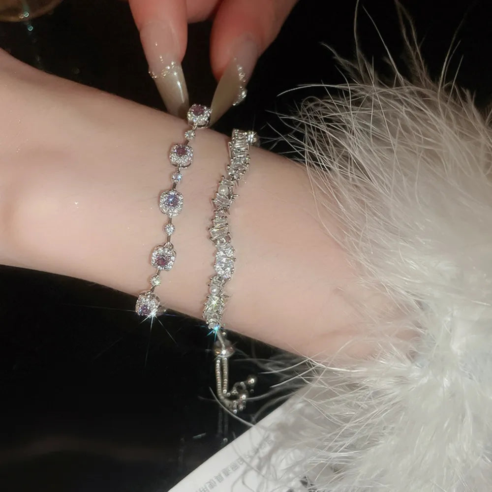 Pink Purple ACCESSORIES with layered look and sleeveless