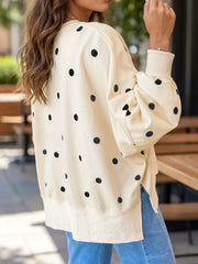 casual sweatshirt in Tan with crew neck
