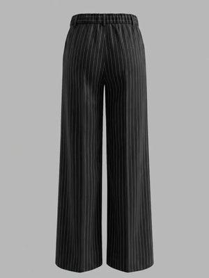 100% polyester Care instructions: Machine wash cold wide-leg pants in Dark Green with flared silhouette