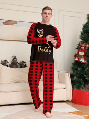 black pajama set with raglan sleeve and long sleeve