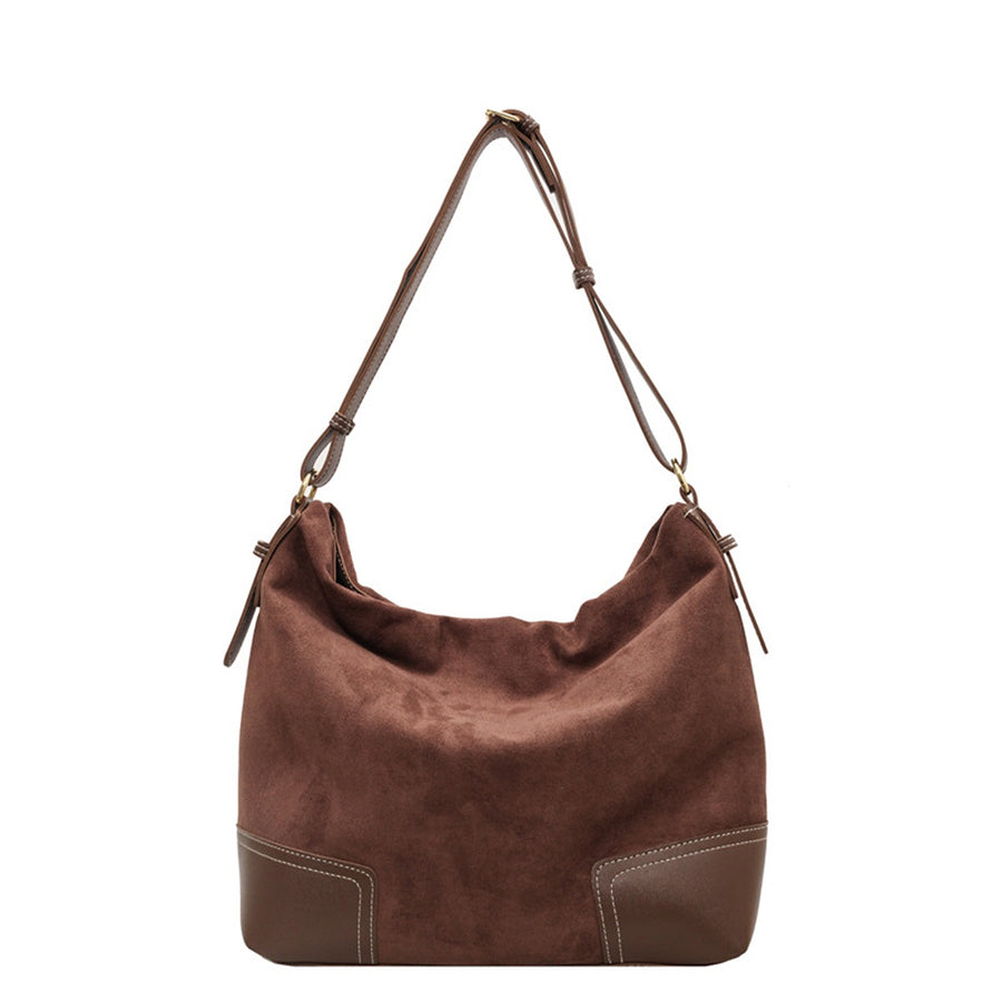 handbag featuring patchwork in black with Suede Imported Size &amp texture