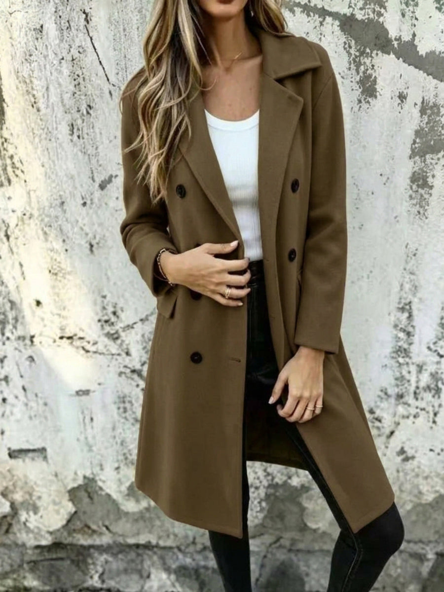 camel regular overcoat with notch lapel