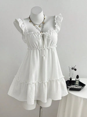 Frill Tie Front Mini Dress option 3