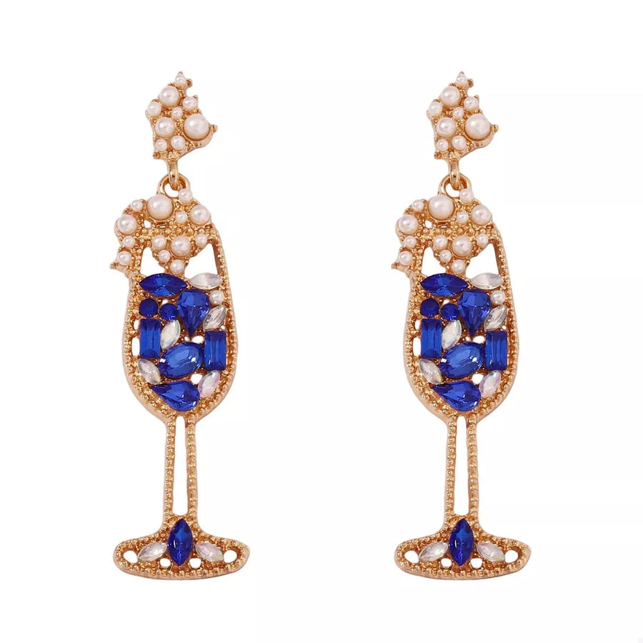 Green earrings with below-knee and post-back
