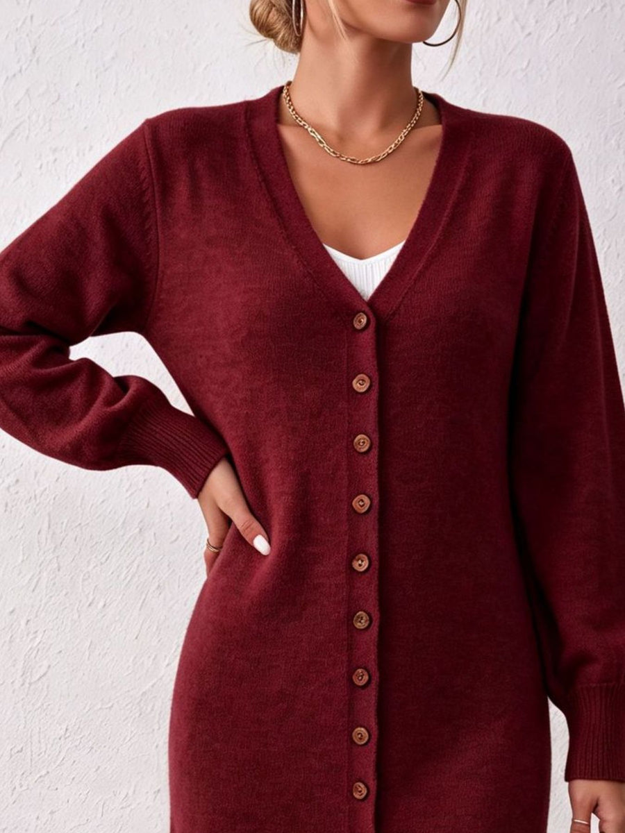 Black relaxed cardigan with v-neck