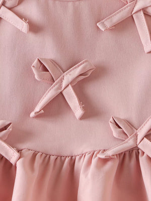 Pink with Children's Ruffled Hem Tank And Pants Set