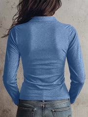 100% polyester Care instructions: Machine wash cold t-shirt in Dark Blue with slim silhouette