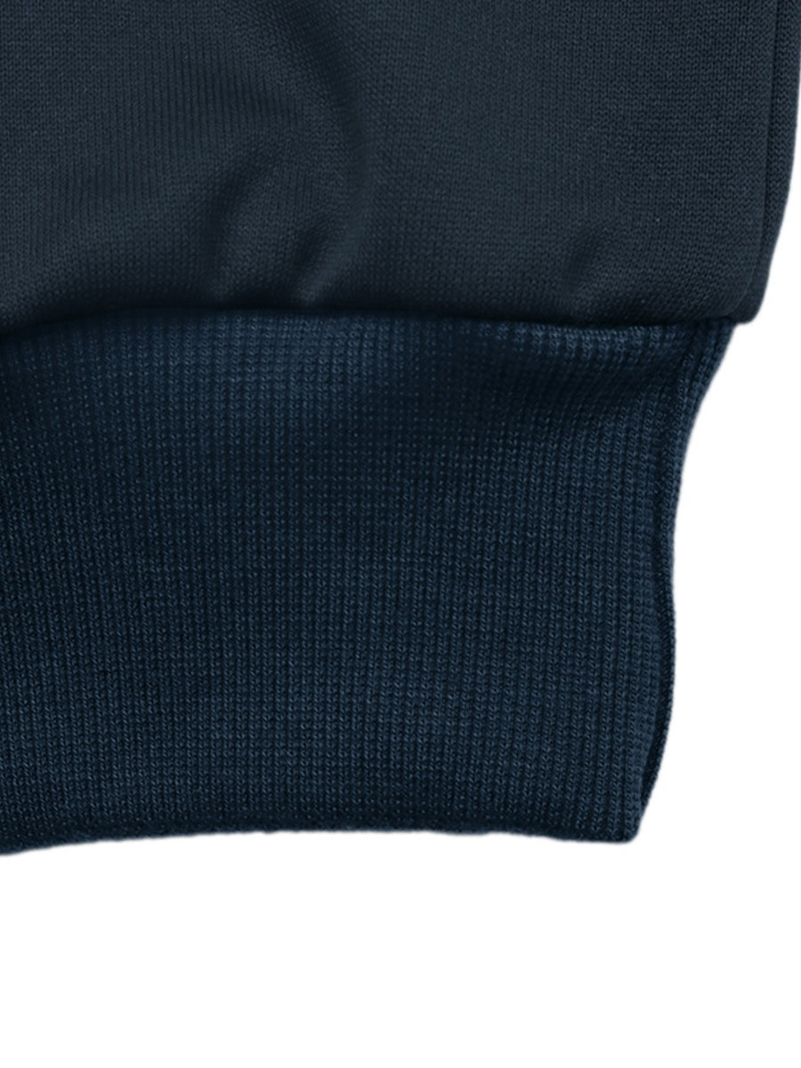 Oversized Button Detail Dropped Shoulder Sweatshirt in navy blue with buttoned