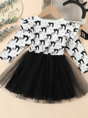 white A-line dress with round neck