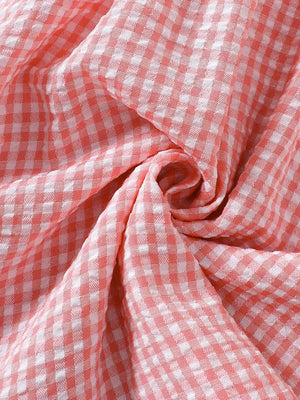 Children's Smocked Plaid Ruffle Sleeve Dress option 5